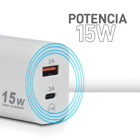 Cargadores de 15W con Puertos USB y USB-Tipo C's photo #1